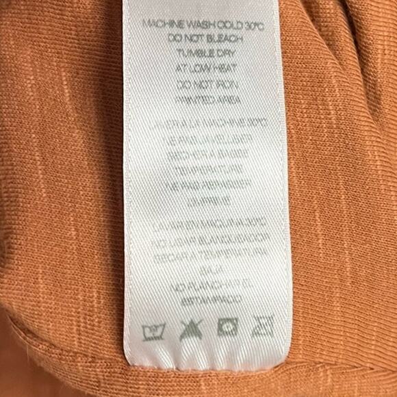 SUNDRY for ANTHROPOLOGIE Puff Sleeve Ruched Side Mini Dress Brown Clay sz. S - Picture 5 of 6